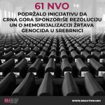 Inicijativa 61 NVO i 14 javnih ličnosti da Crna Gora sponzoriše Rezoluciju UN o genocidu u Srebrenici